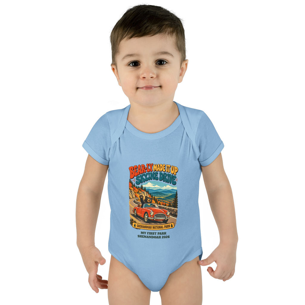 Custom Baby Shenandoah National Park Funny Bear Skyline Drive Onesie