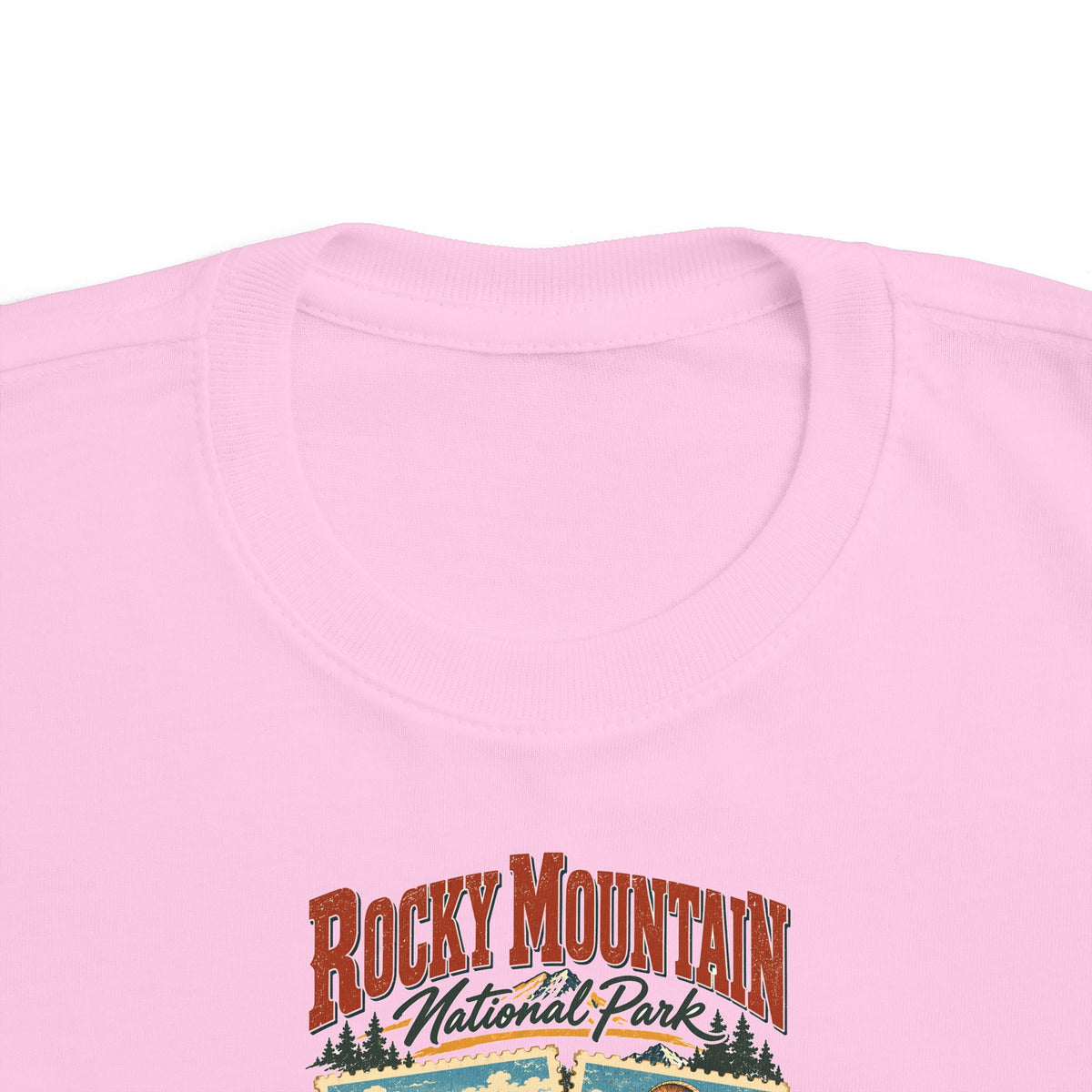 Custom Toddler Rocky Mountain National Park Stamp Collage Shirt