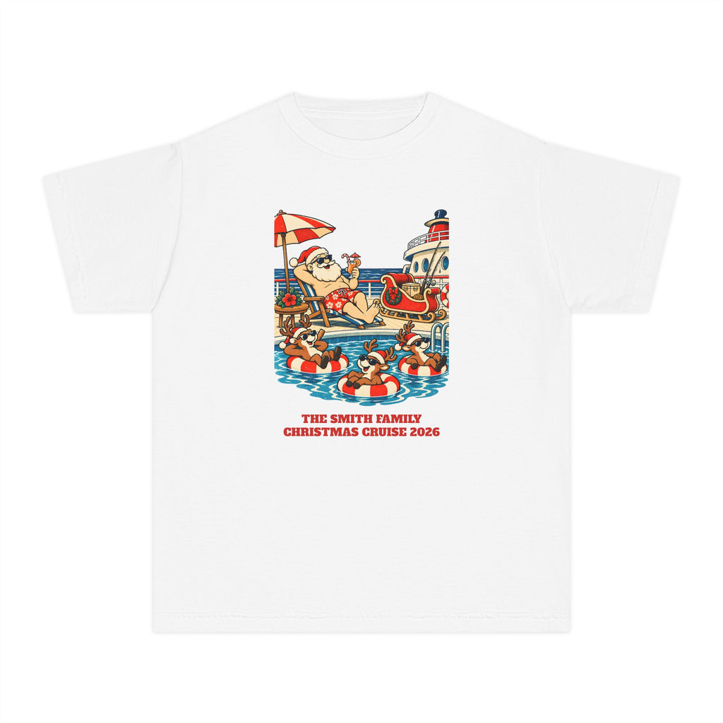 Custom Kids Santa Pool Day Christmas Cruise Shirt
