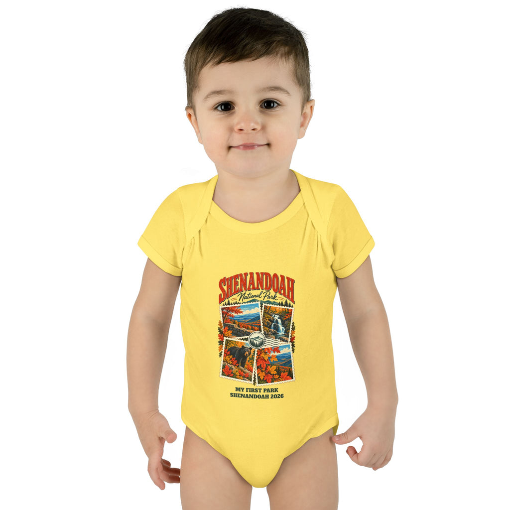 Custom Baby Shenandoah National Park Stamp Collage Onesie