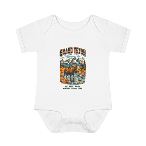 Custom Baby Grand Teton National Park Vintage Moose Onesie