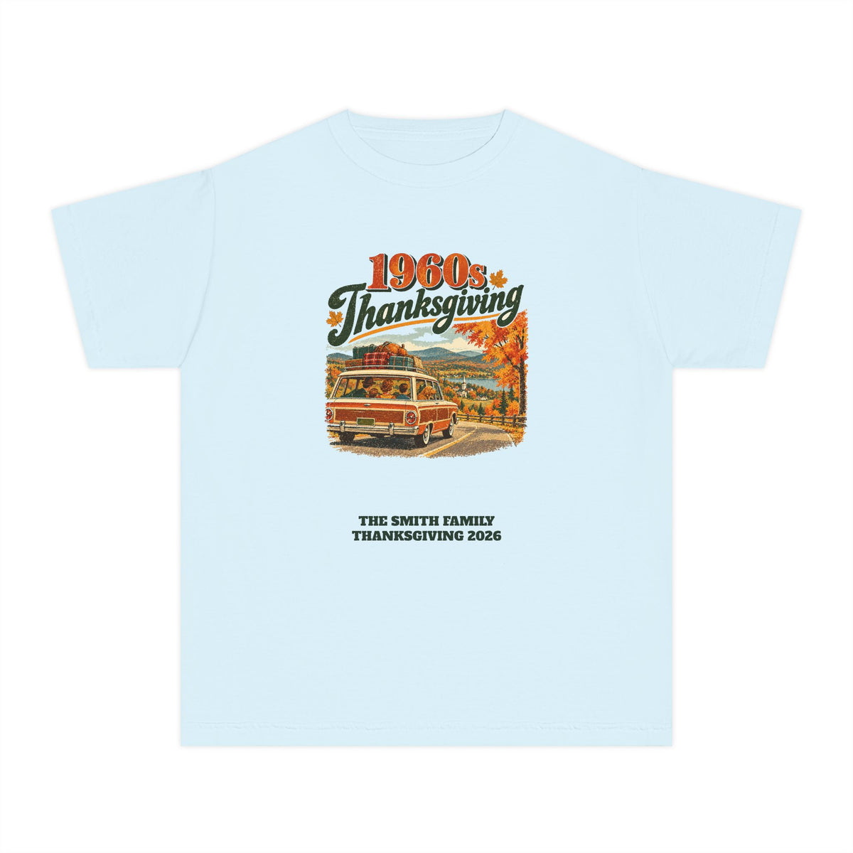 Custom Kids 1960s Thanksgiving Road Trip Shirt