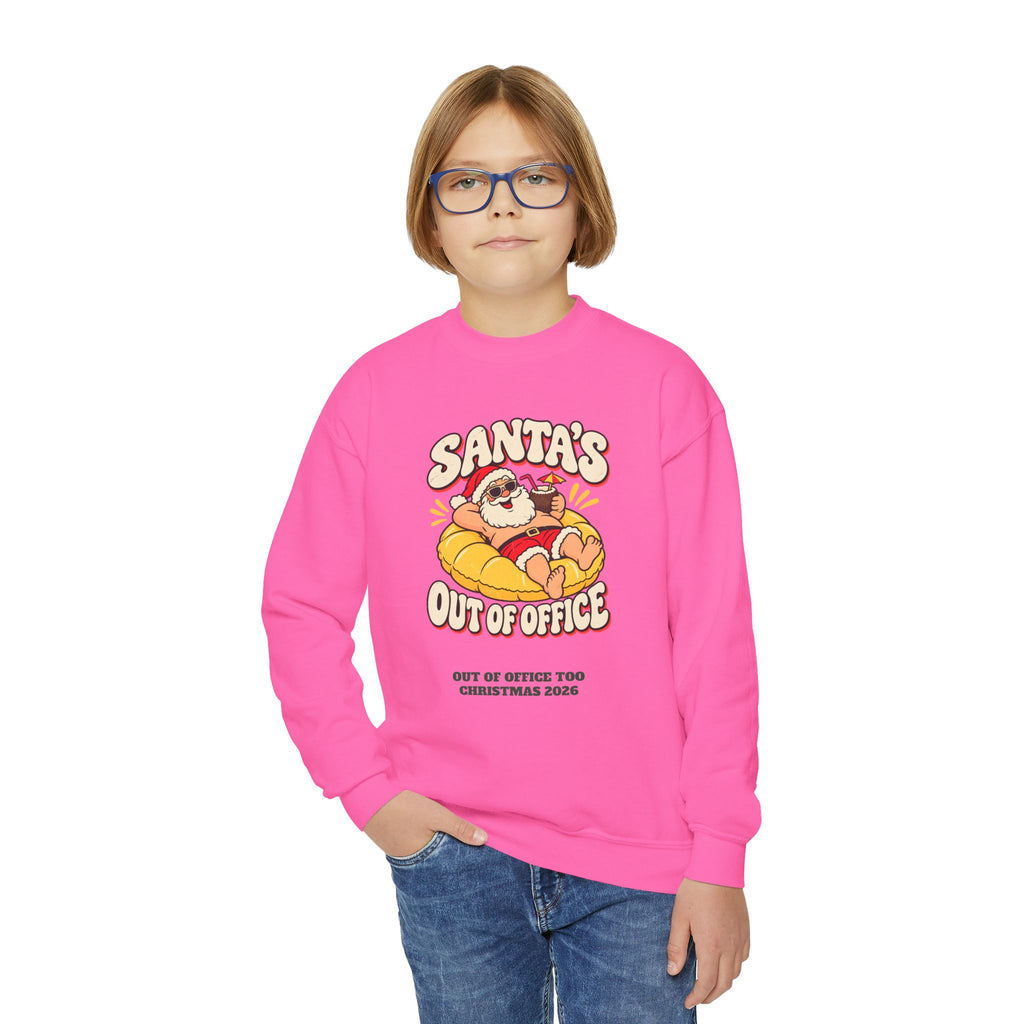 Custom Kids Santa's Out Of Office Christmas Sweatshirt
