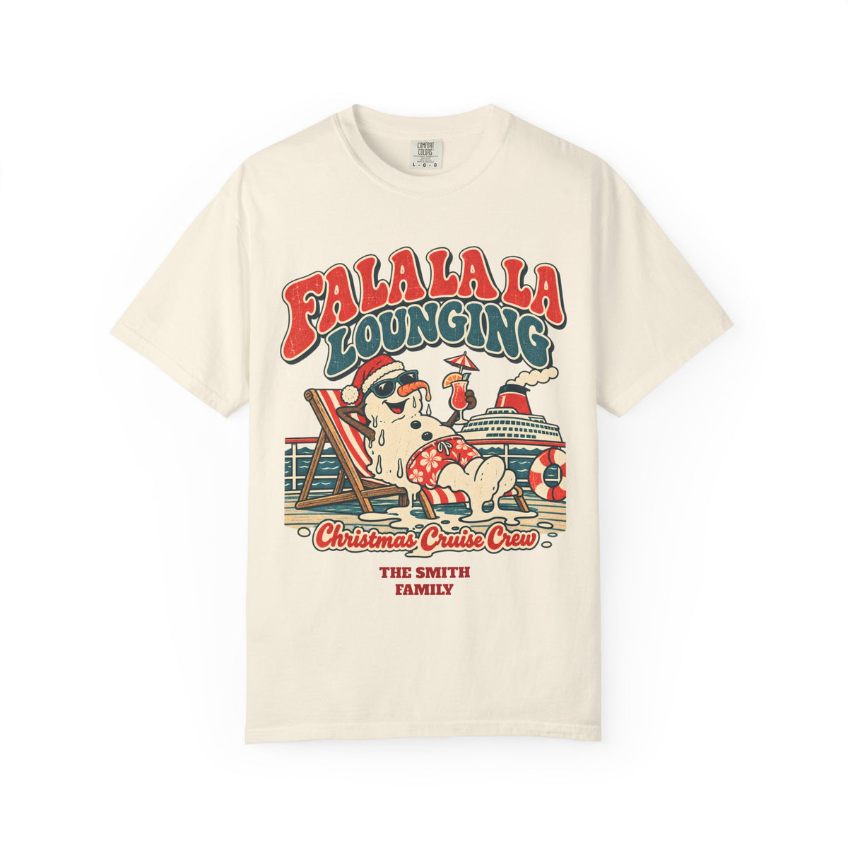 Custom Fa La La Lounging Family Christmas Cruise Shirt