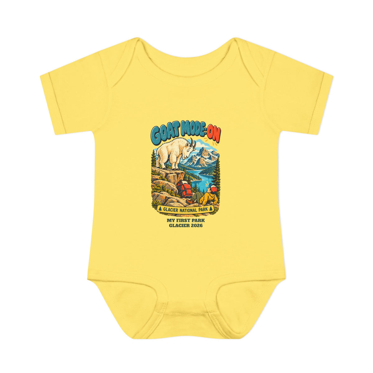 Custom Baby Glacier National Park Funny Goat Mode Onesie