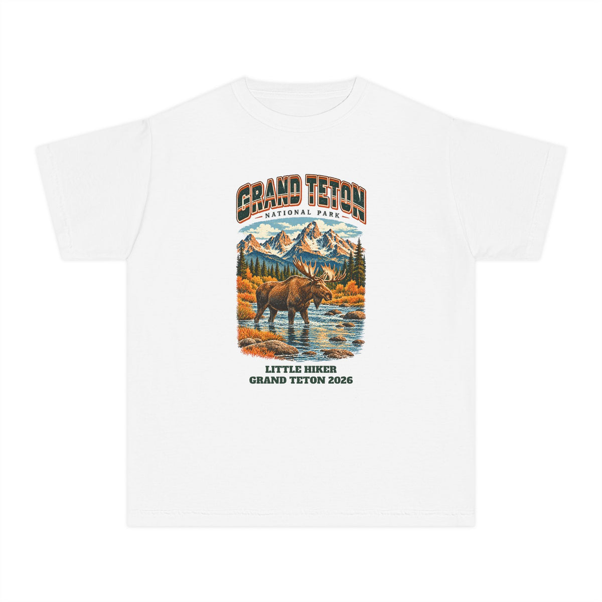 Custom Kids Grand Teton National Park Vintage Moose Shirt