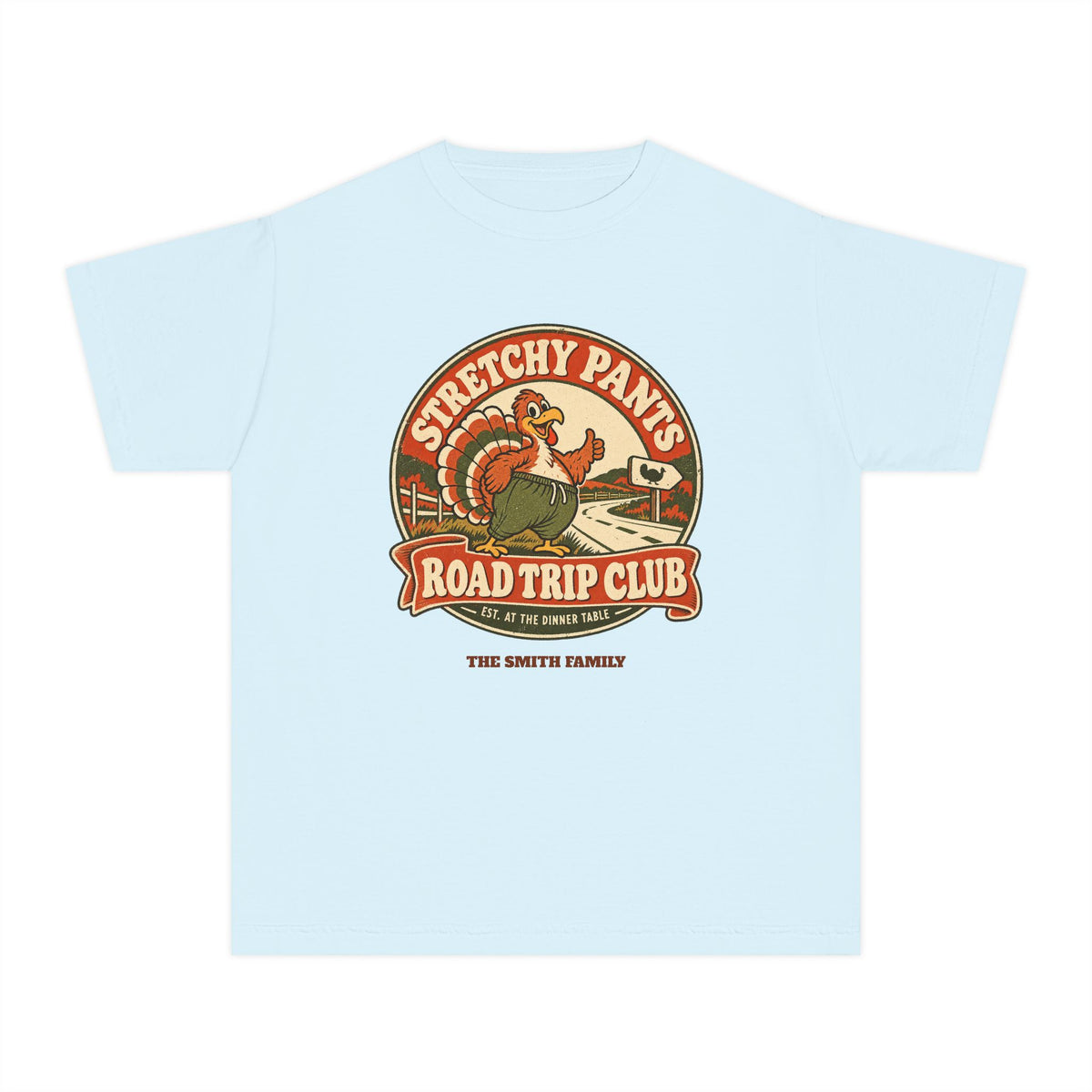 Custom Kids Stretchy Pants Thanksgiving Shirt