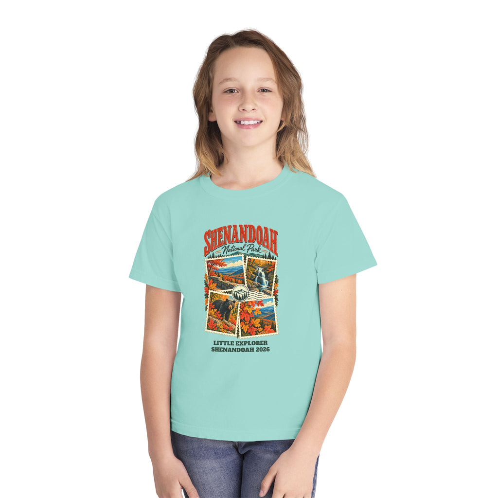 Custom Kids Shenandoah National Park Stamp Collage Shirt