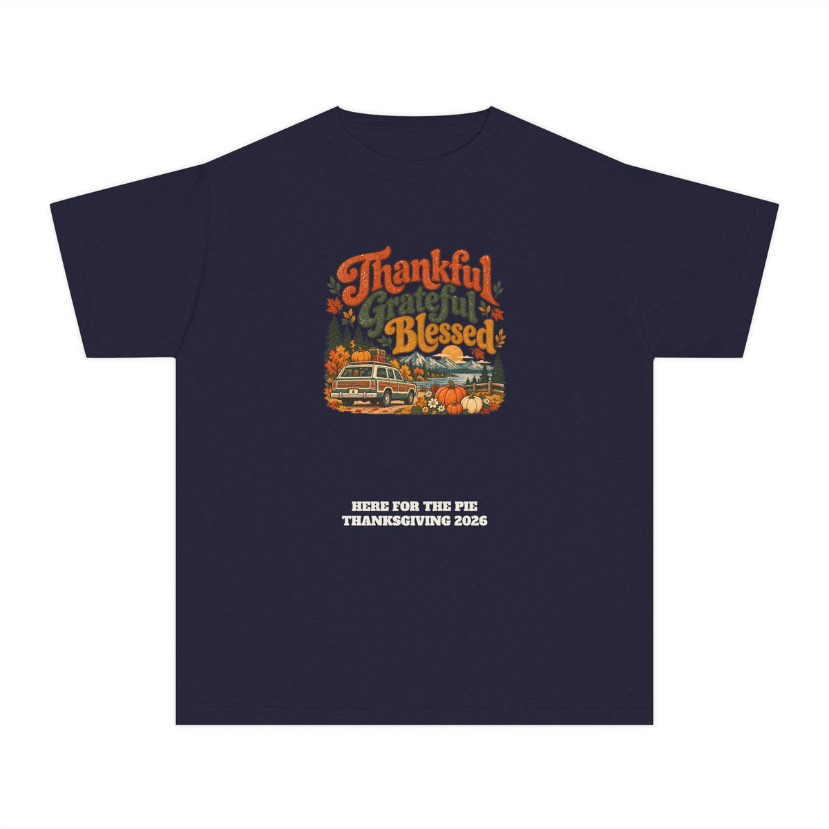 Custom Kids Thankful Grateful Blessed Thanksgiving Road Trip Shirt