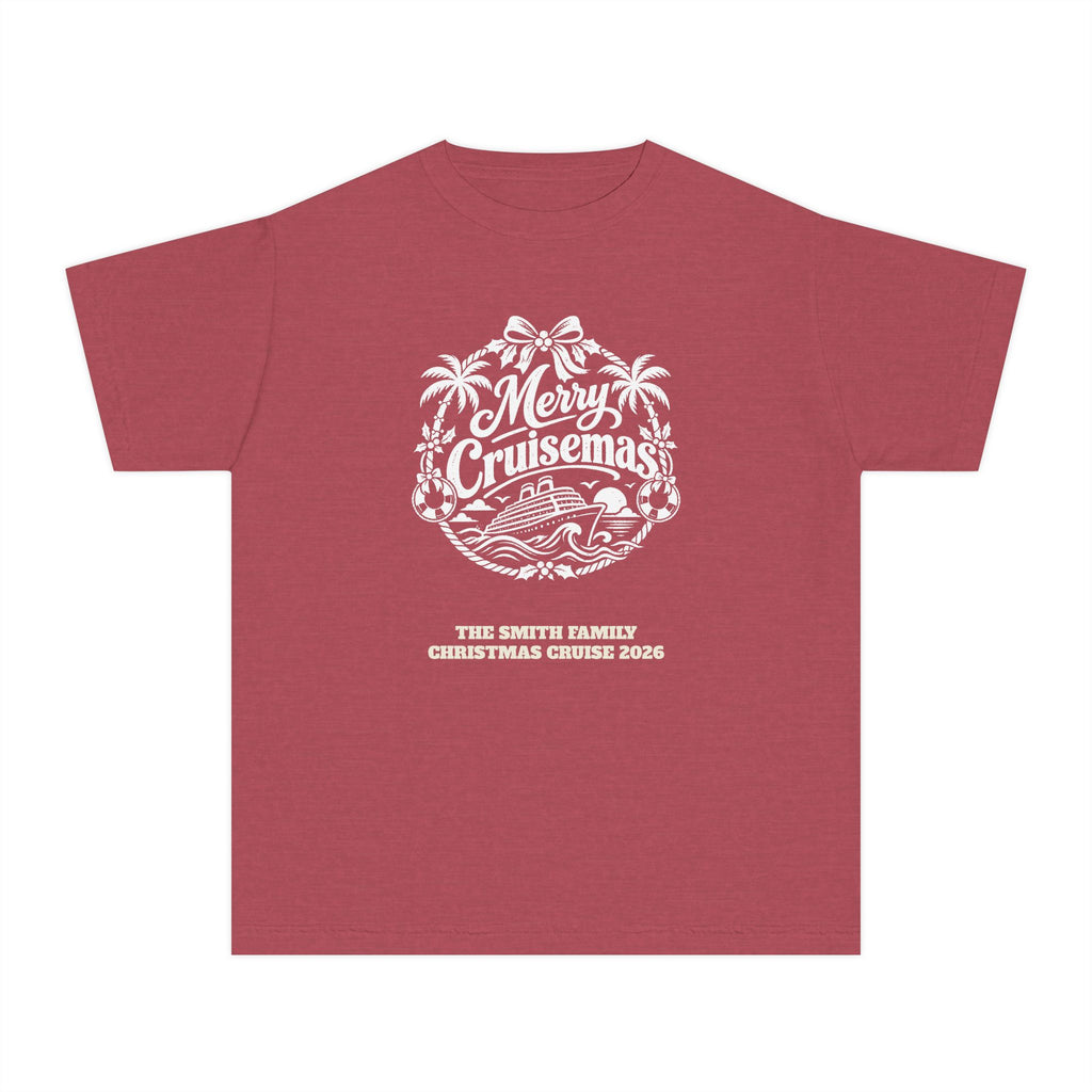 Custom Kids Merry Cruisemas Palm Wreath Christmas Cruise Shirt