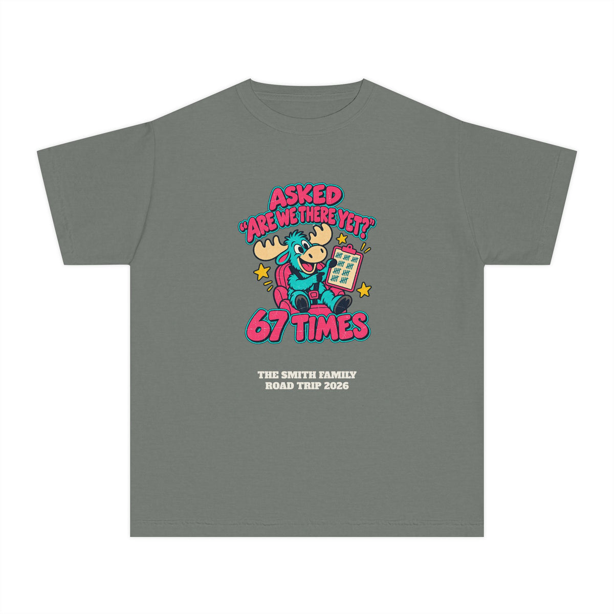 Custom Kids Are We There Yet 67 Times Road Trip Shirt