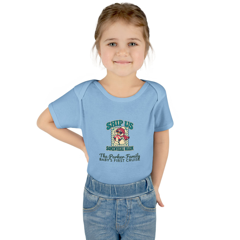 Custom Baby Ship Us Somewhere Warm Cruise Onesie