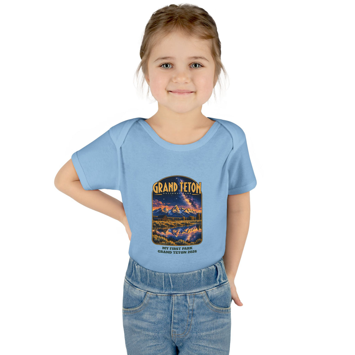 Custom Baby Grand Teton National Park Night Sky Onesie