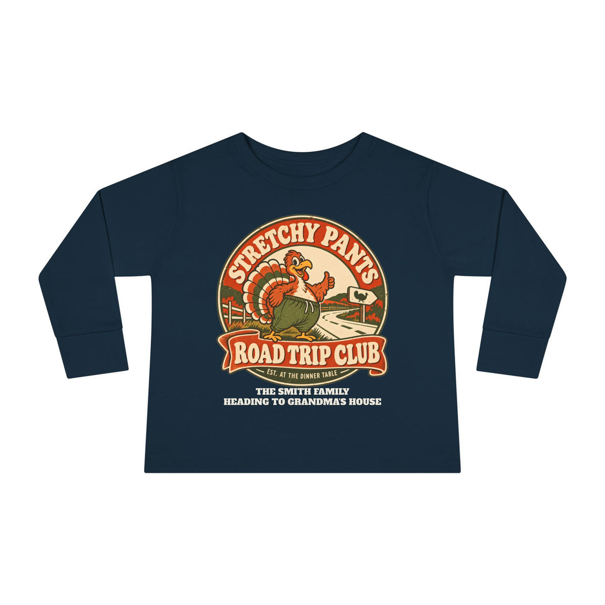 Custom Toddler Stretchy Pants Thanksgiving Long Sleeve Shirt