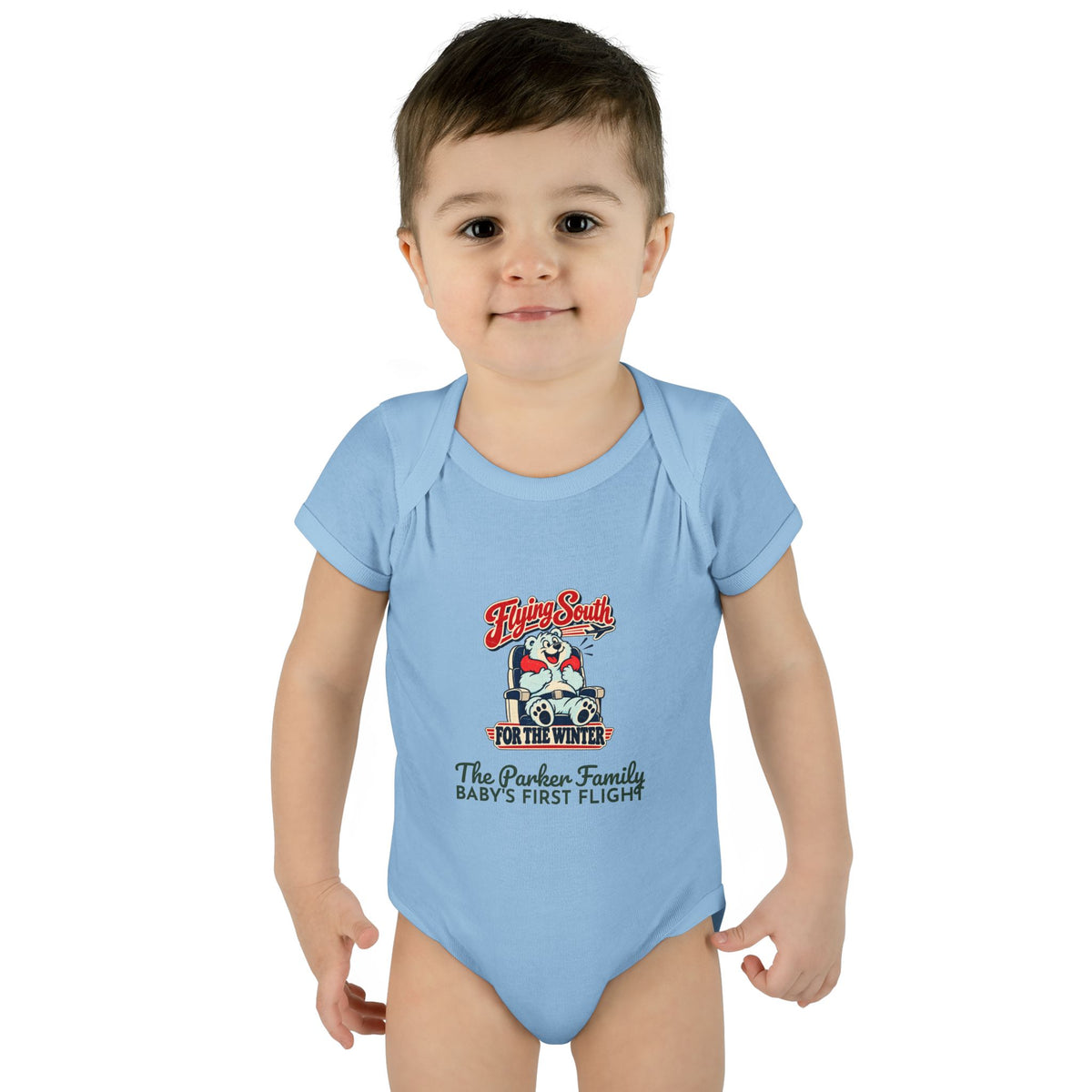 Custom Baby Flying South for the Winter Onesie