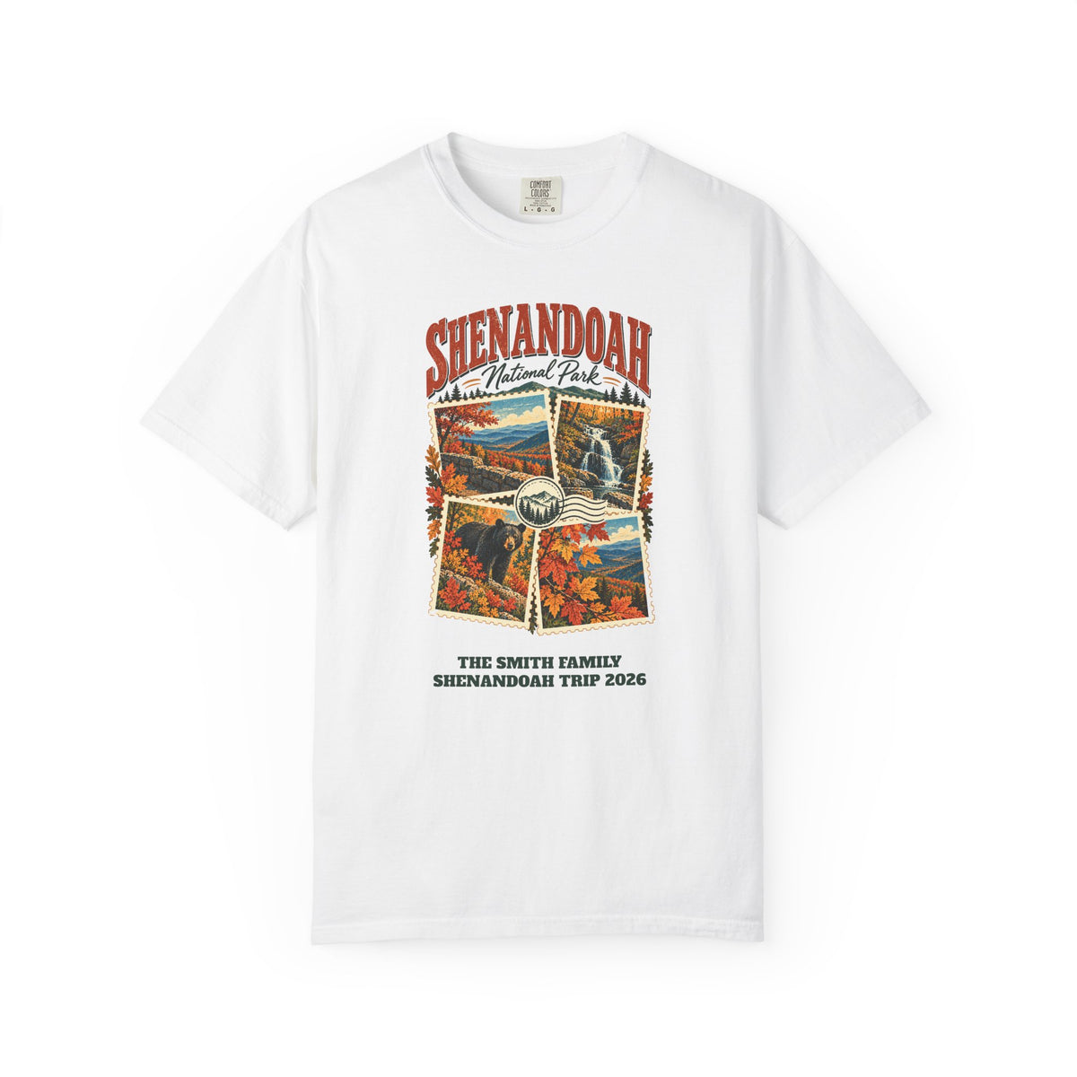 Custom Shenandoah National Park Stamp Collage Shirt