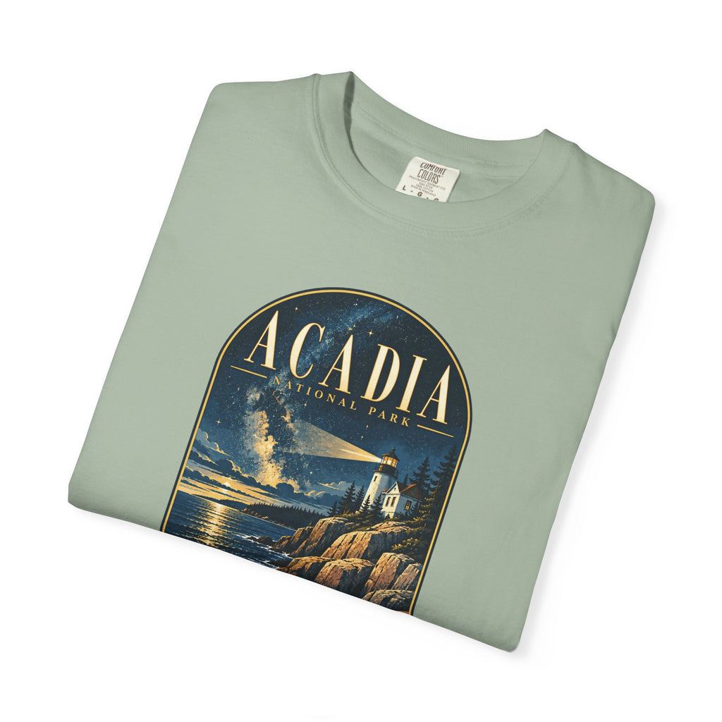 Custom Acadia National Park Lighthouse Night Sky Shirt
