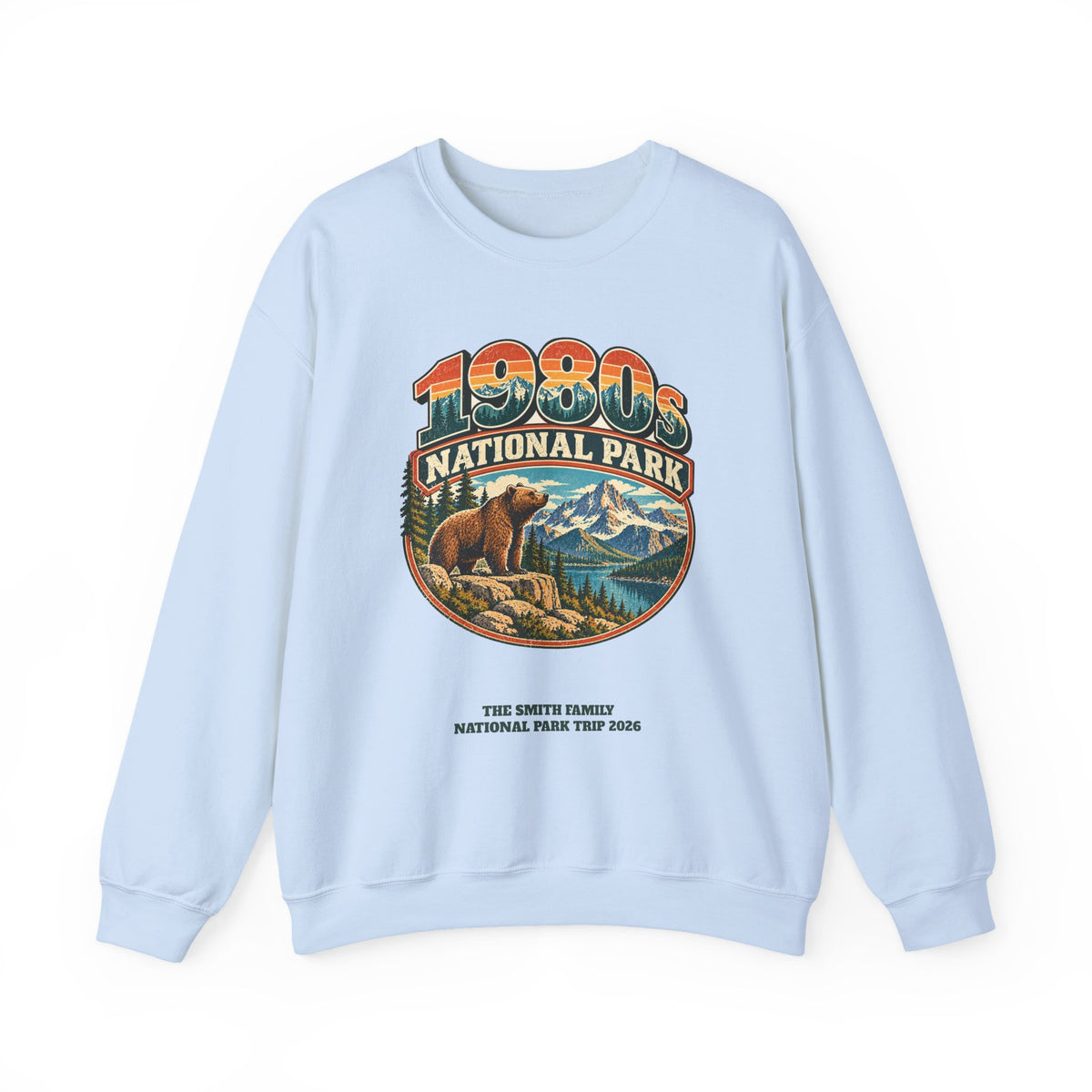 Custom 1980s National Park Family Trip Sweatshirt