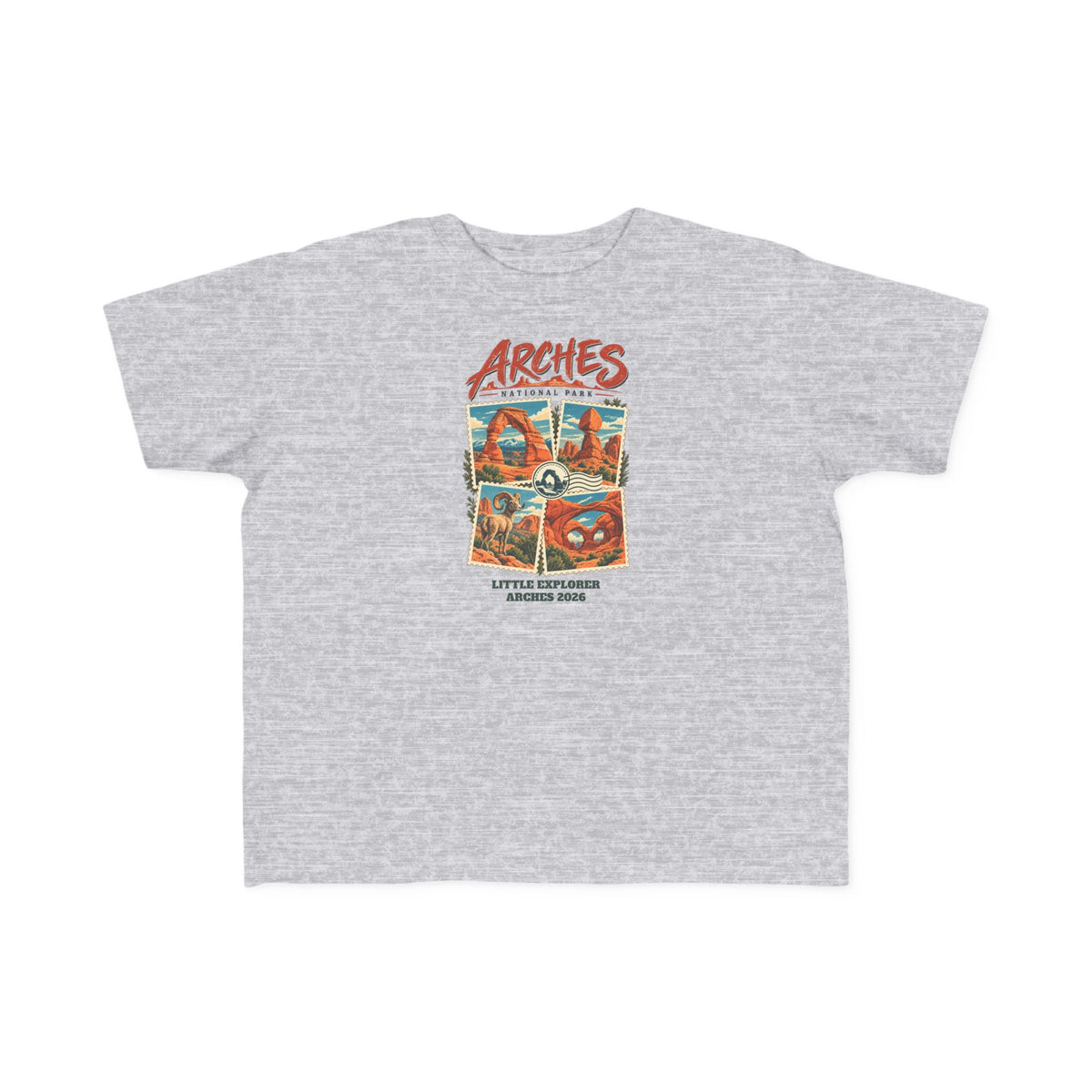 Custom Toddler Arches National Park Stamp Collage Shirt