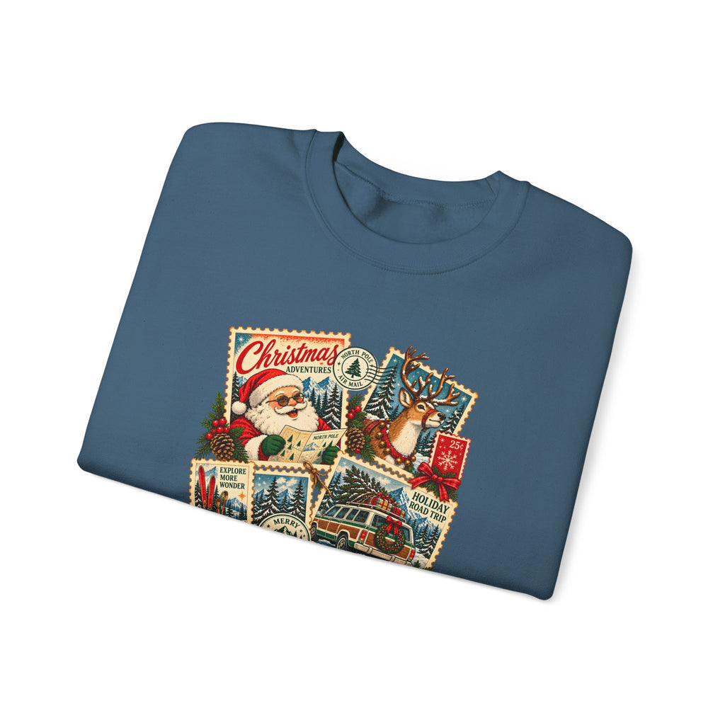 Custom Christmas Adventures Vintage Stamp Sweatshirt