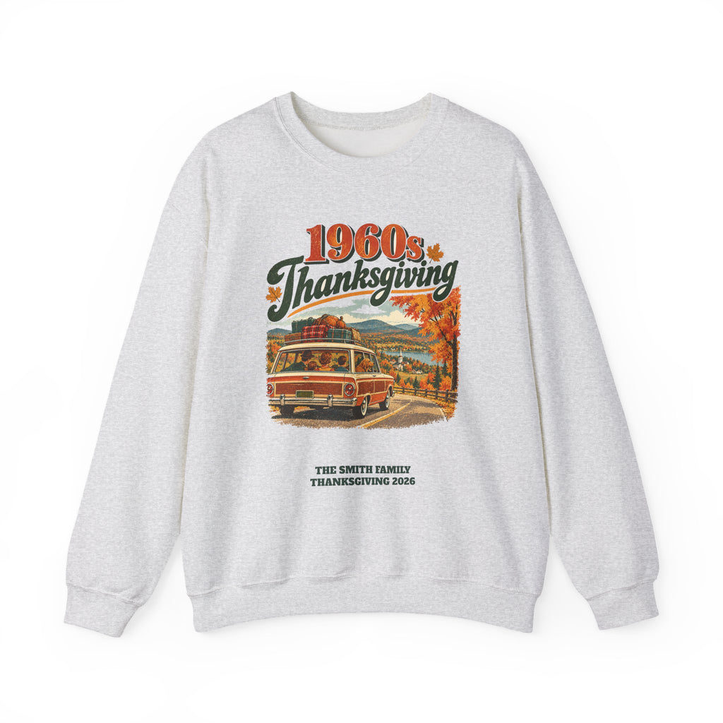 Custom 1960s Thanksgiving Family Road Trip Sweatshirt