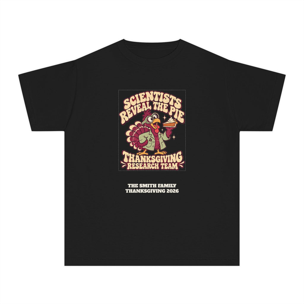 Custom Kids Thanksgiving Pie Research Team Shirt