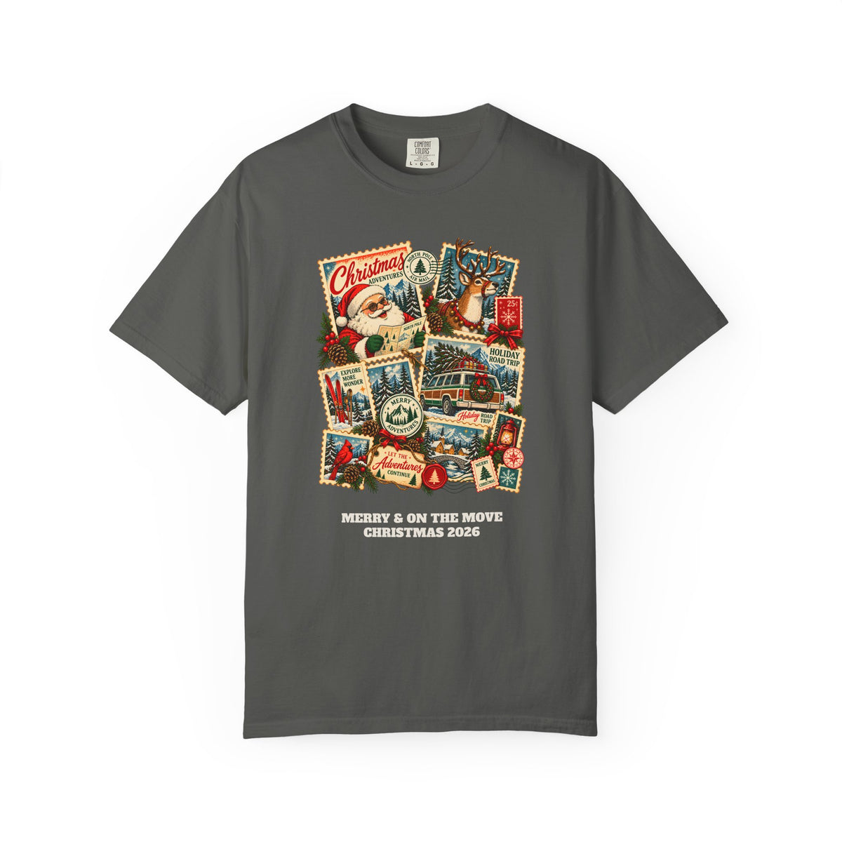 Custom Christmas Adventures Vintage Stamp Shirt