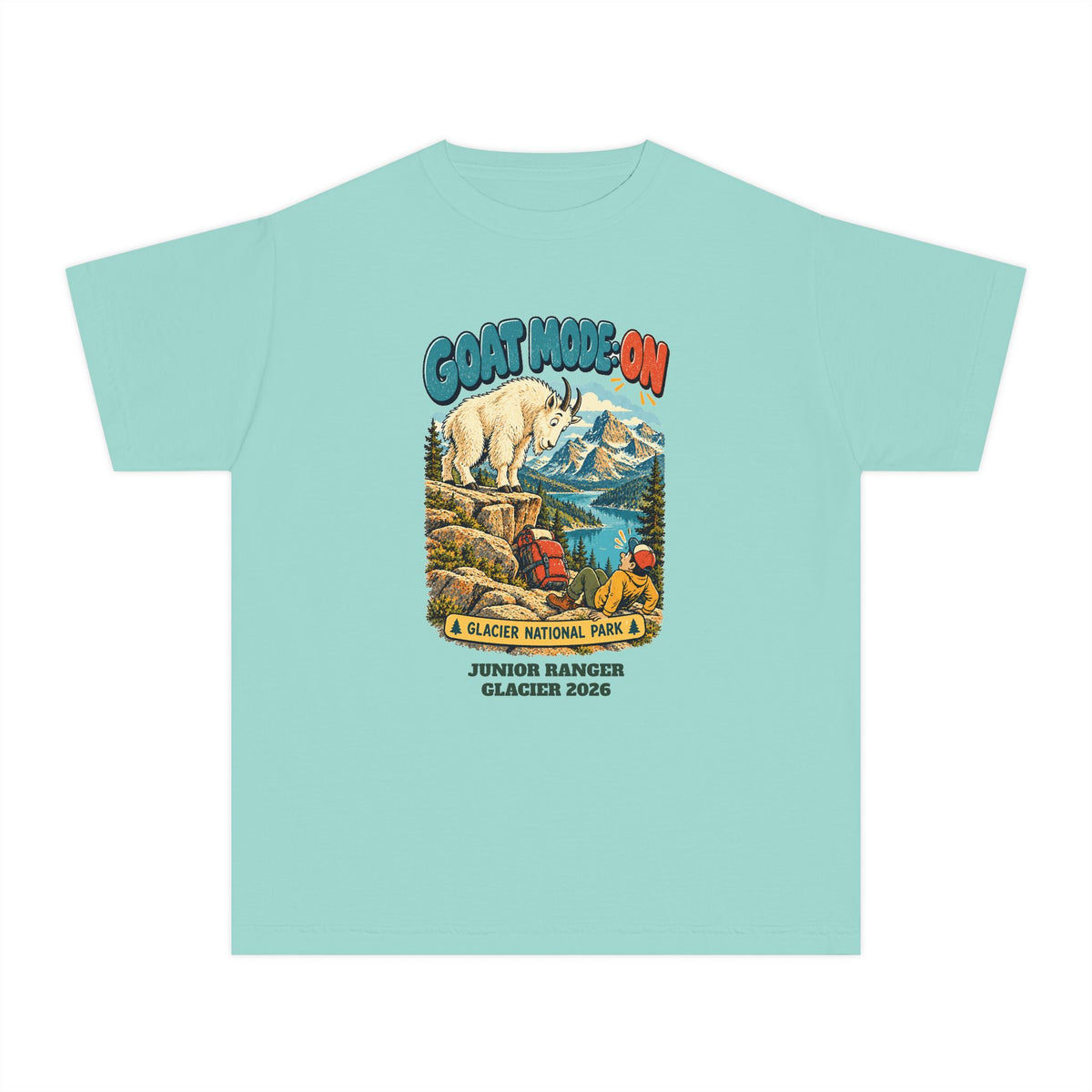 Custom Kids Glacier National Park Funny Goat Mode Shirt