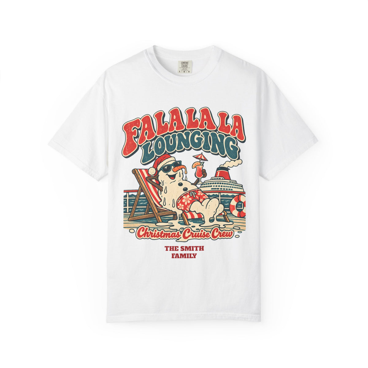 Custom Fa La La Lounging Family Christmas Cruise Shirt