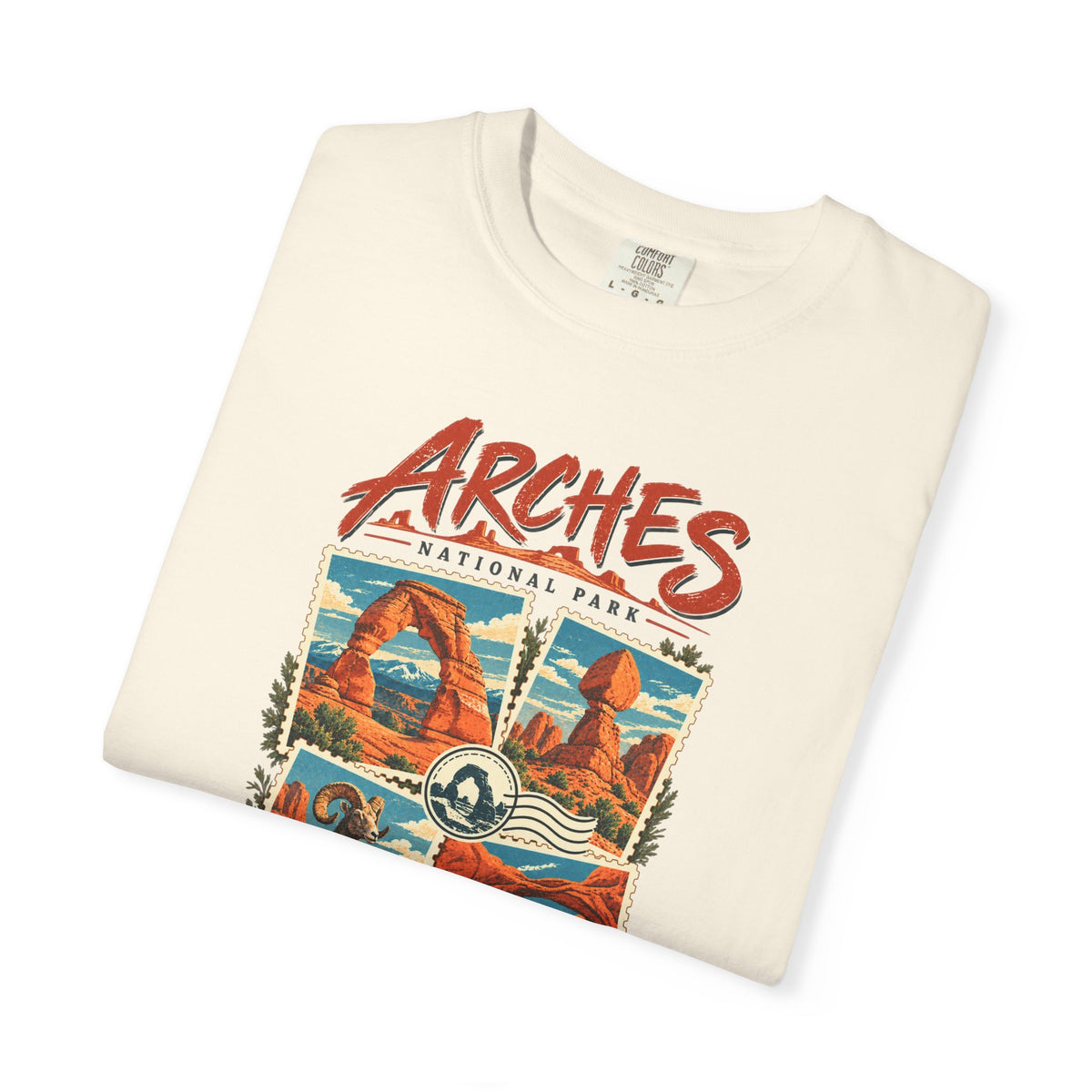 Custom Arches National Park Stamp Collage Shirt