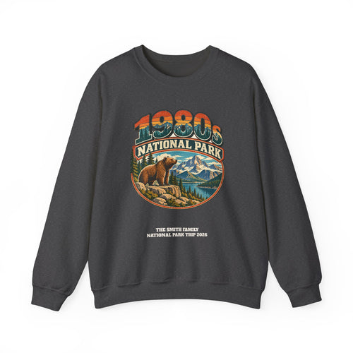 Custom 1980s National Park Family Trip Sweatshirt