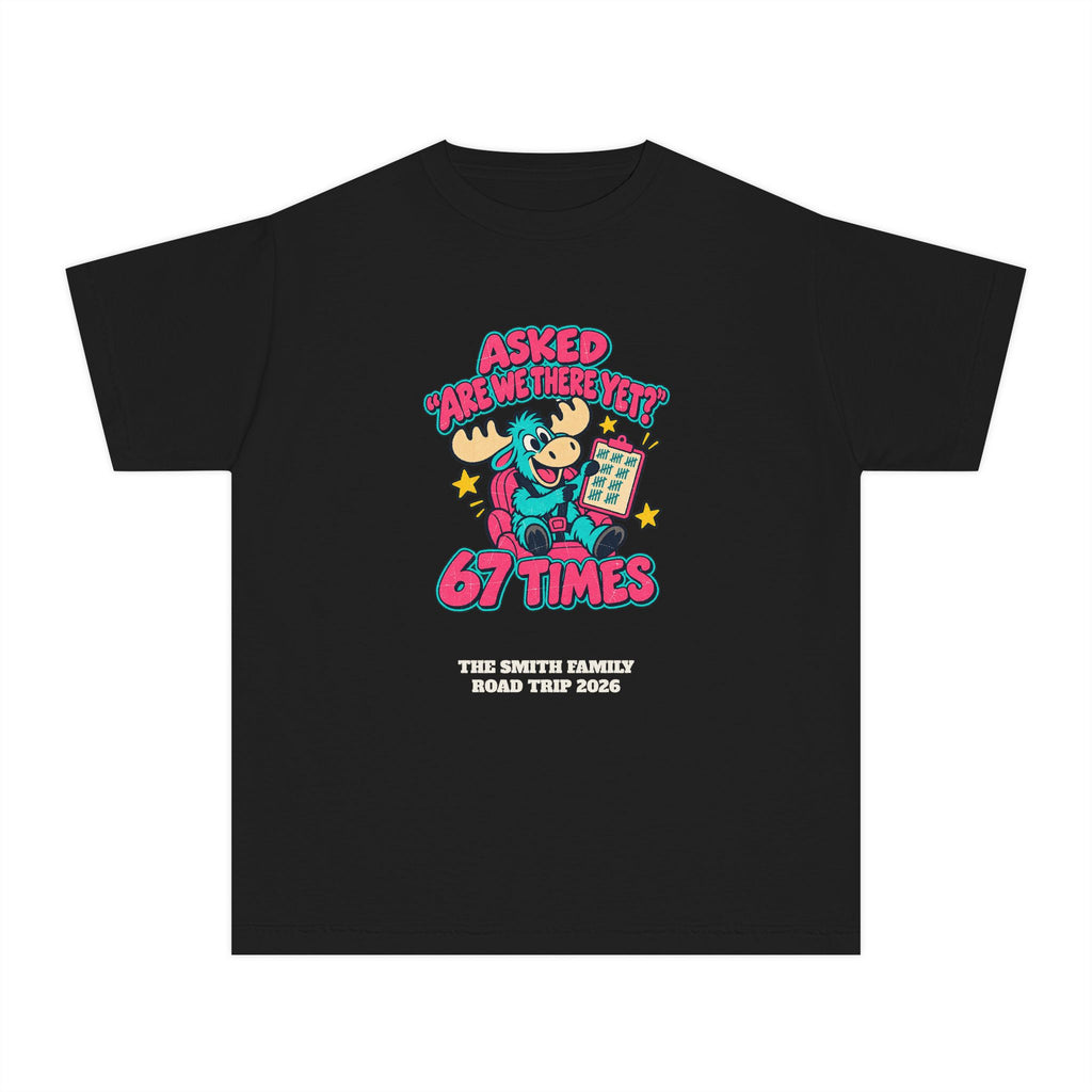 Custom Kids Are We There Yet 67 Times Road Trip Shirt