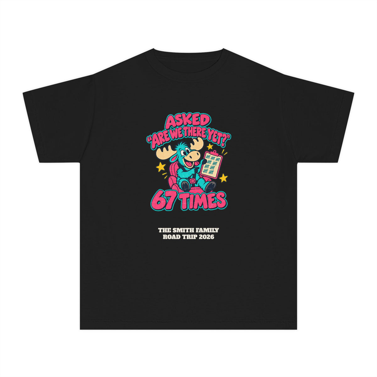 Custom Kids Are We There Yet 67 Times Road Trip Shirt