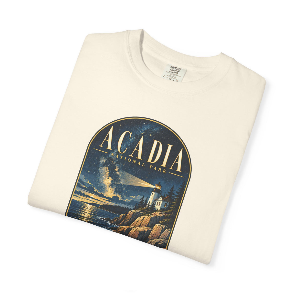 Custom Acadia National Park Lighthouse Night Sky Shirt