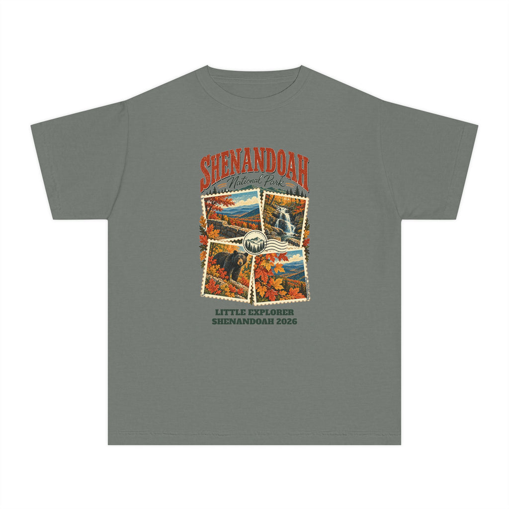 Custom Kids Shenandoah National Park Stamp Collage Shirt