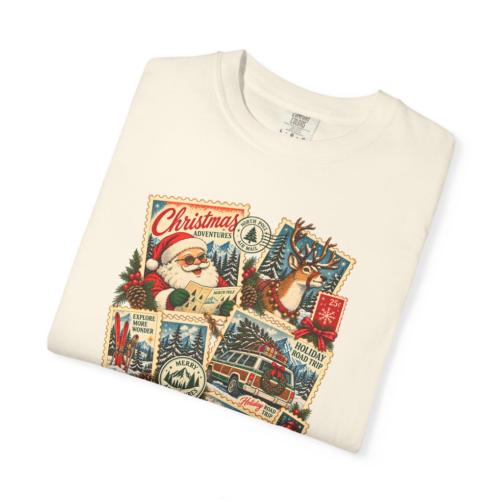Custom Christmas Adventures Vintage Stamp Shirt