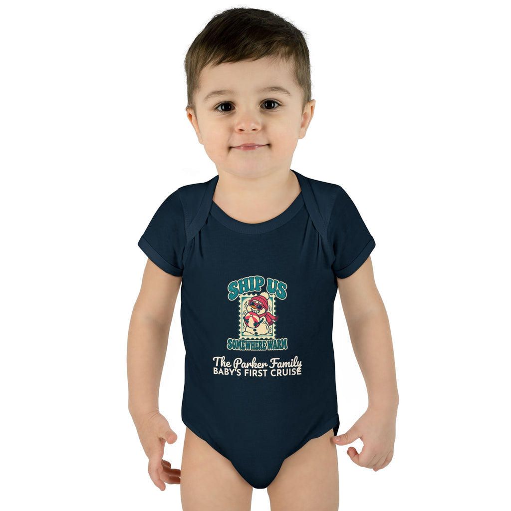 Custom Baby Ship Us Somewhere Warm Cruise Onesie