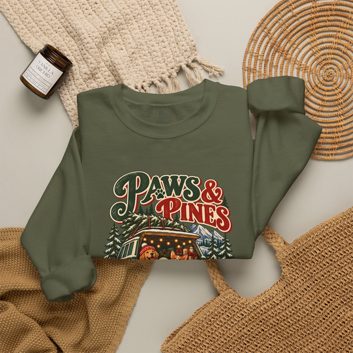 Custom Paws & Pines Christmas Dog Sweatshirt