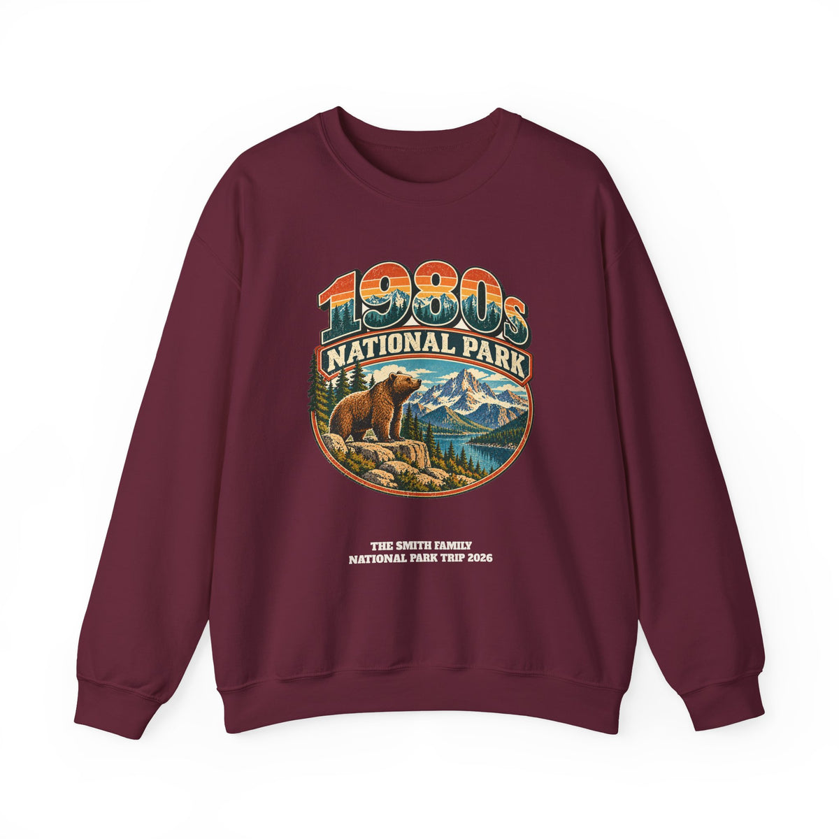 Custom 1980s National Park Family Trip Sweatshirt