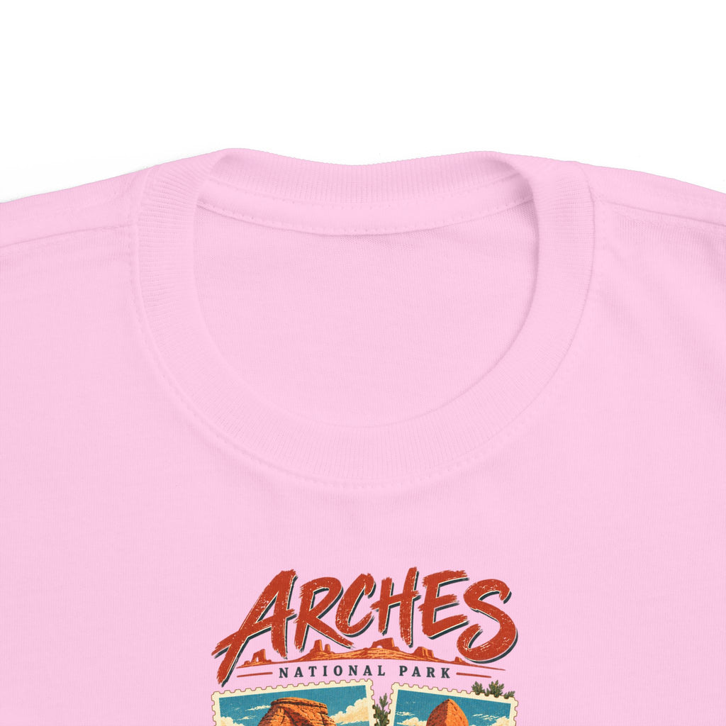 Custom Toddler Arches National Park Stamp Collage Shirt