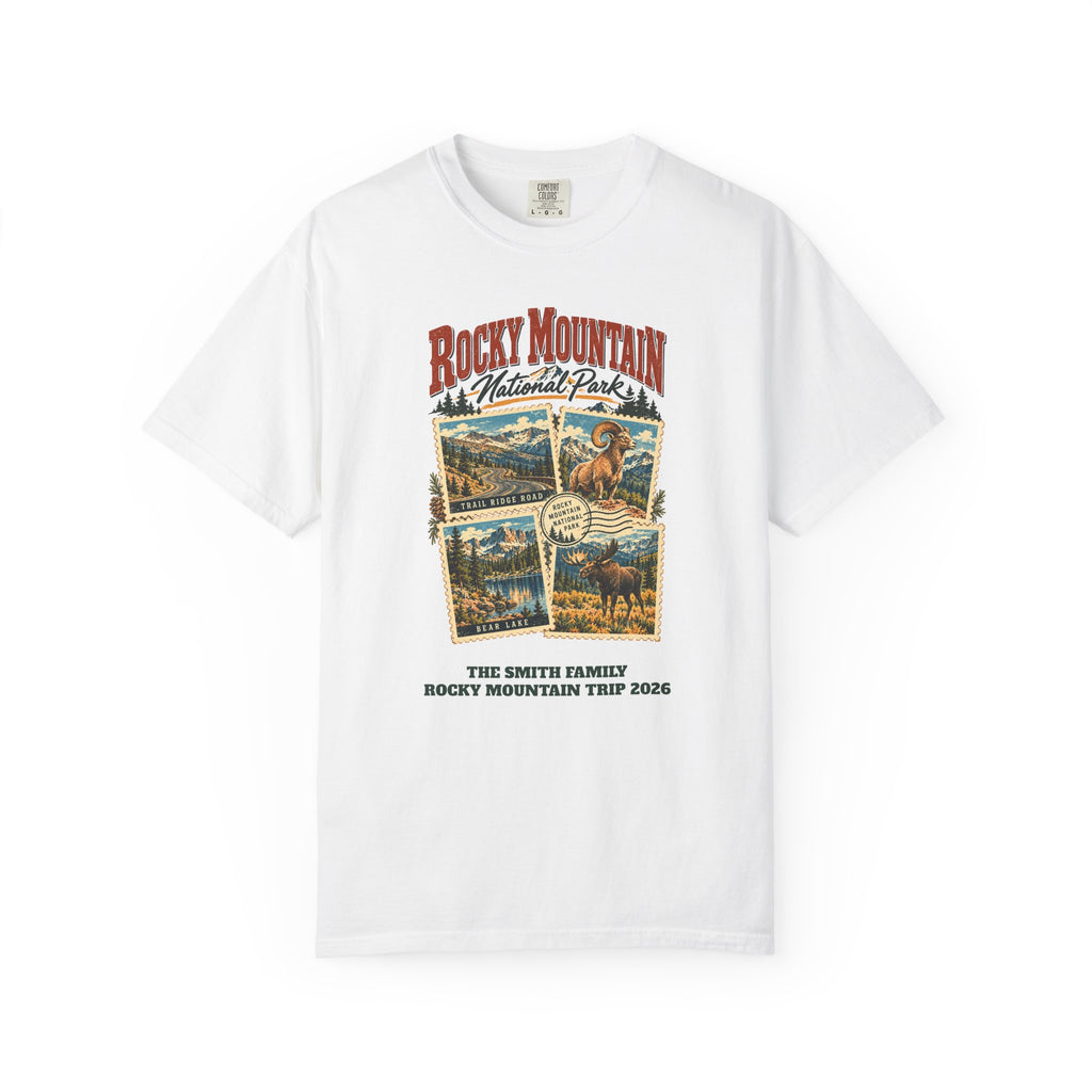 Custom Rocky Mountain National Park Stamp Collage Shirt