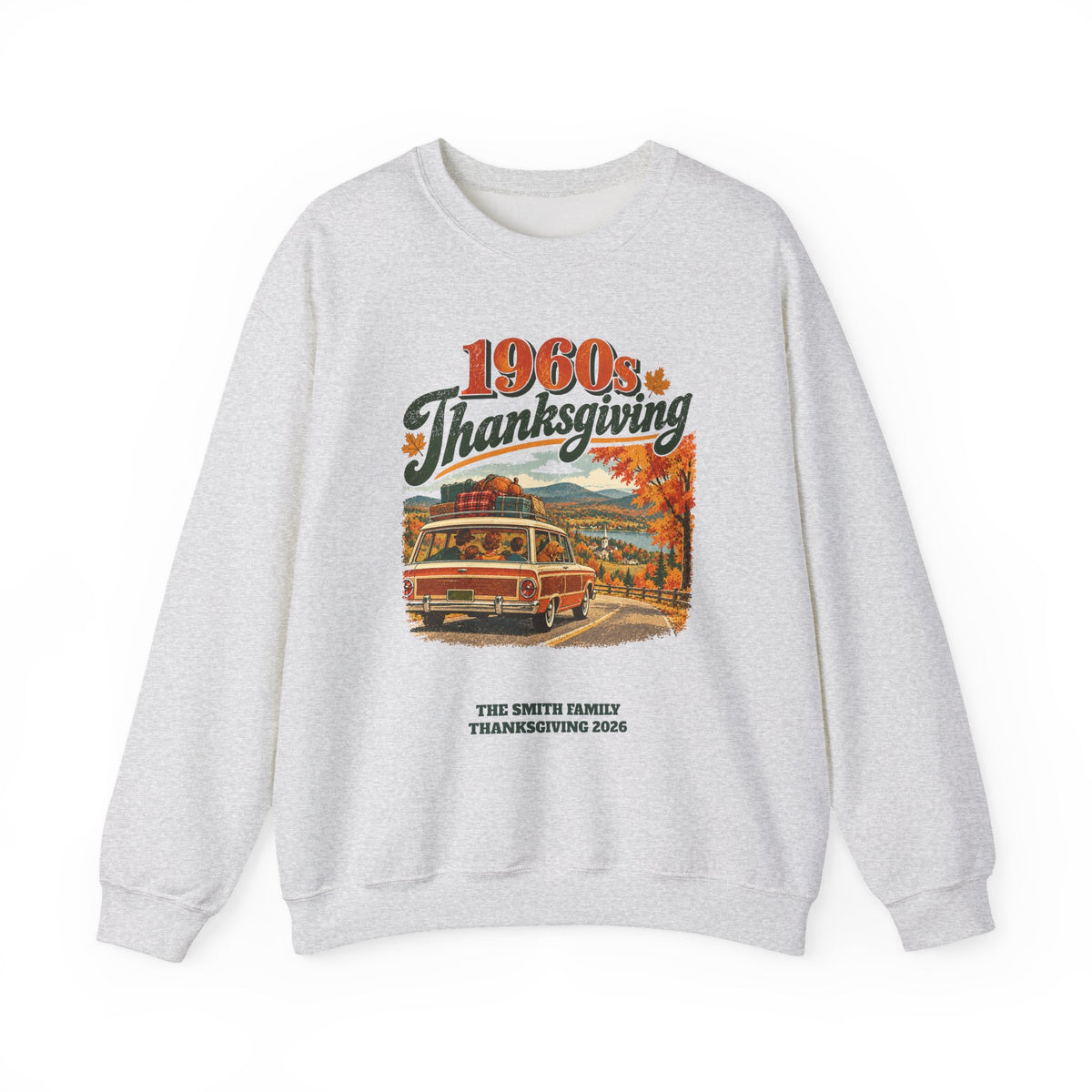 Custom 1960s Thanksgiving Family Road Trip Sweatshirt