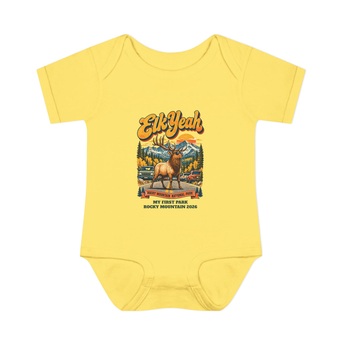 Custom Baby Rocky Mountain National Park Elk Yeah Onesie