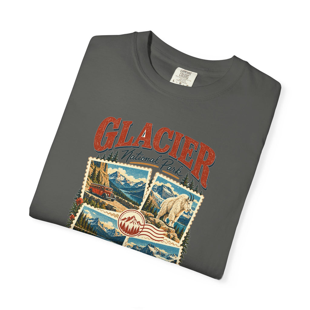 Custom Glacier National Park Stamp Collage Shirt