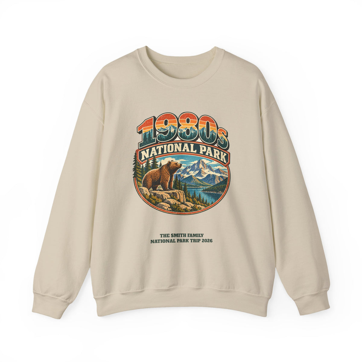 Custom 1980s National Park Family Trip Sweatshirt