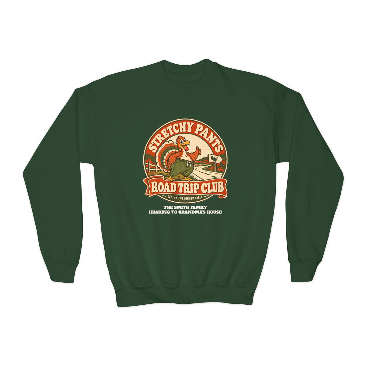 Custom Kids Stretchy Pants Thanksgiving Sweatshirt