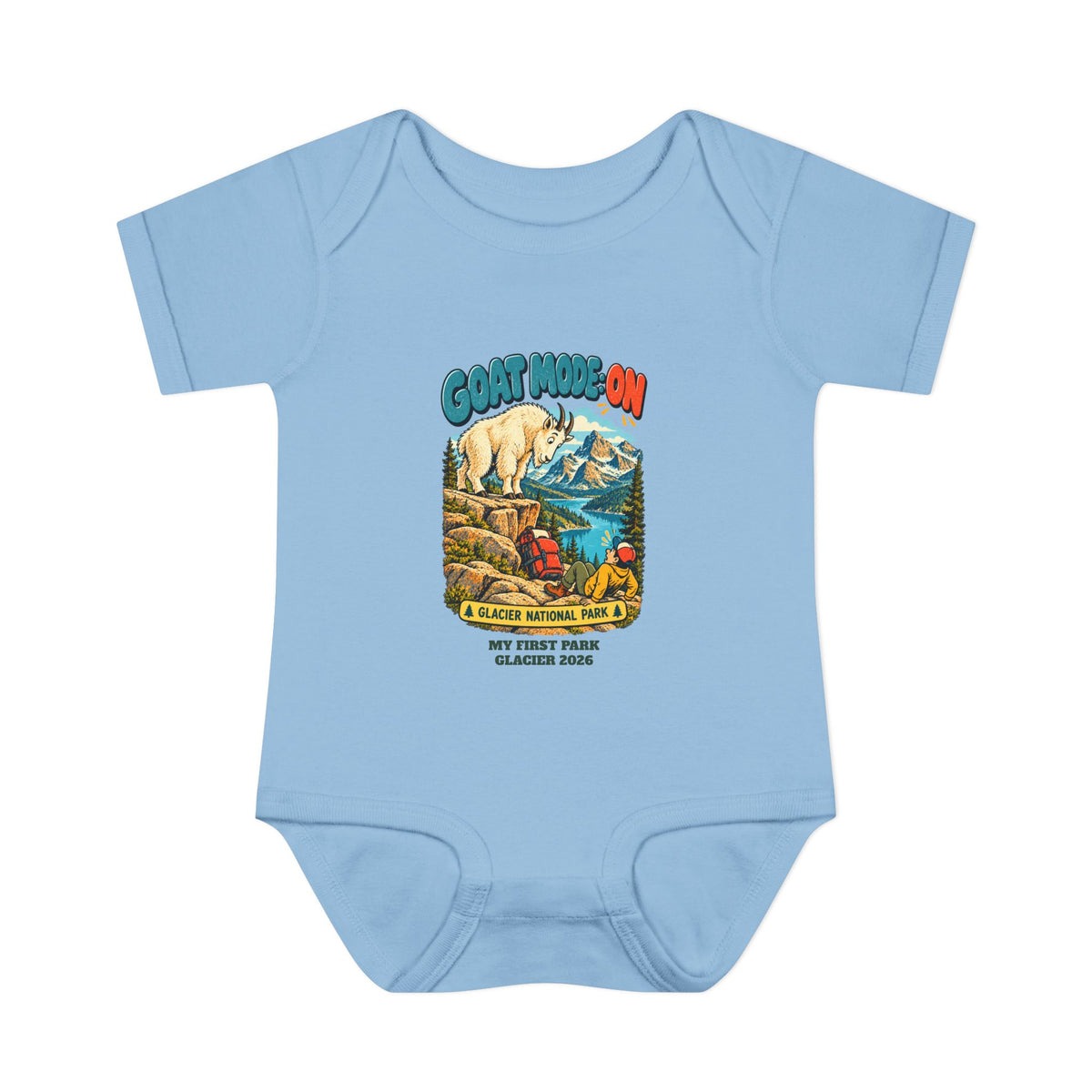Custom Baby Glacier National Park Funny Goat Mode Onesie