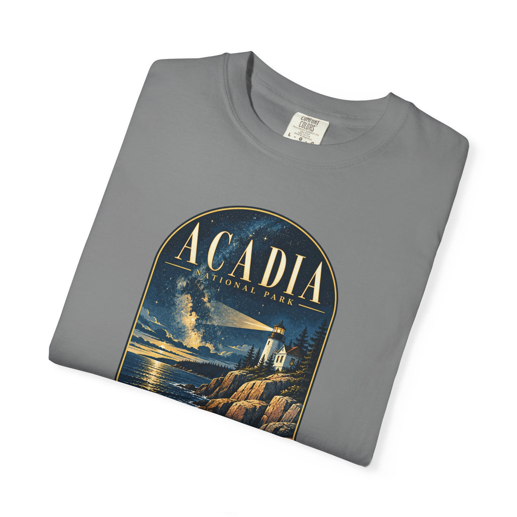 Custom Acadia National Park Lighthouse Night Sky Shirt