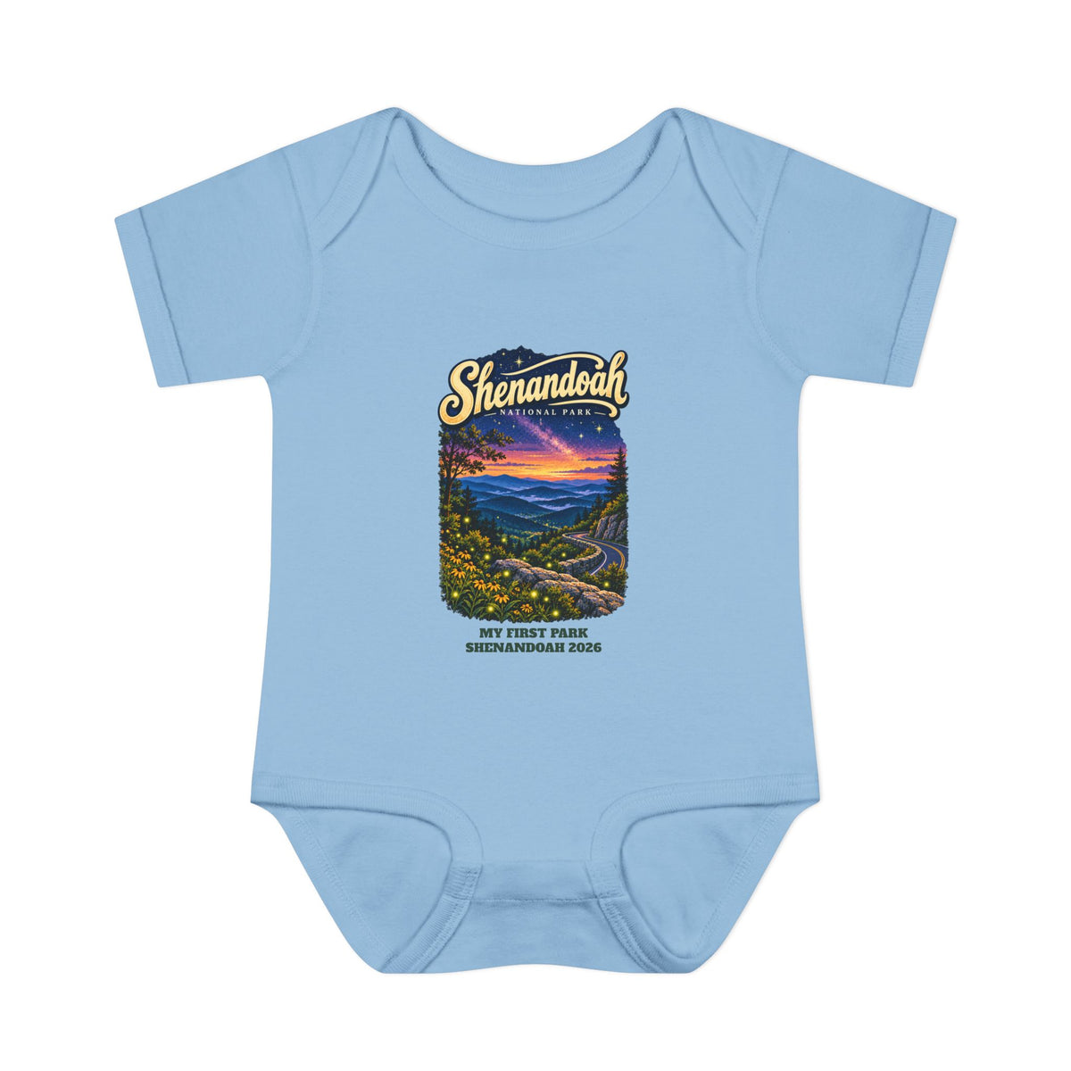 Custom Baby Shenandoah National Park Skyline Drive Night Sky Onesie