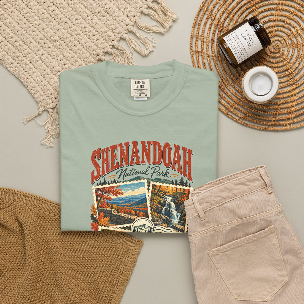 Custom Shenandoah National Park Stamp Collage Shirt